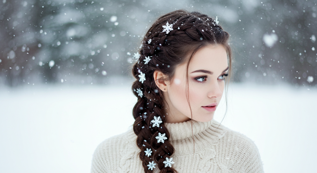 Winter Braid Girl Hairstyle